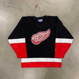 Vintage NHL Detroit Red Wings Black Alternate Blank Starter Jersey Size XL
